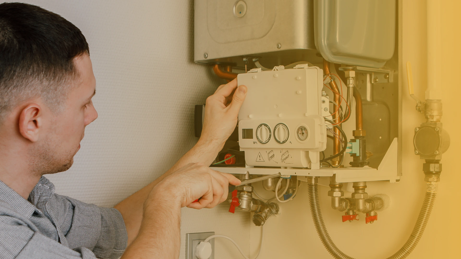 technician giving maintenance to a boiler niederwald tx