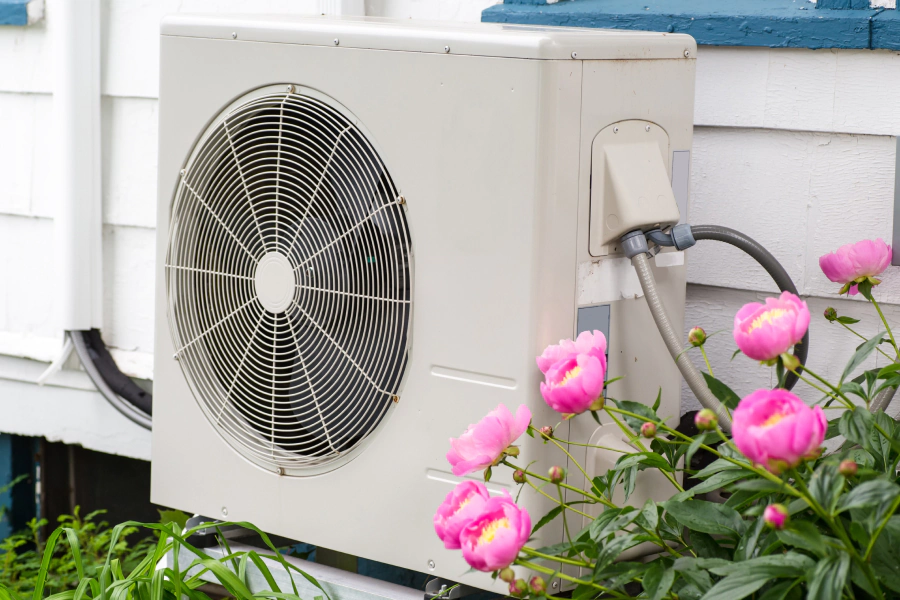 newly installed heat pump